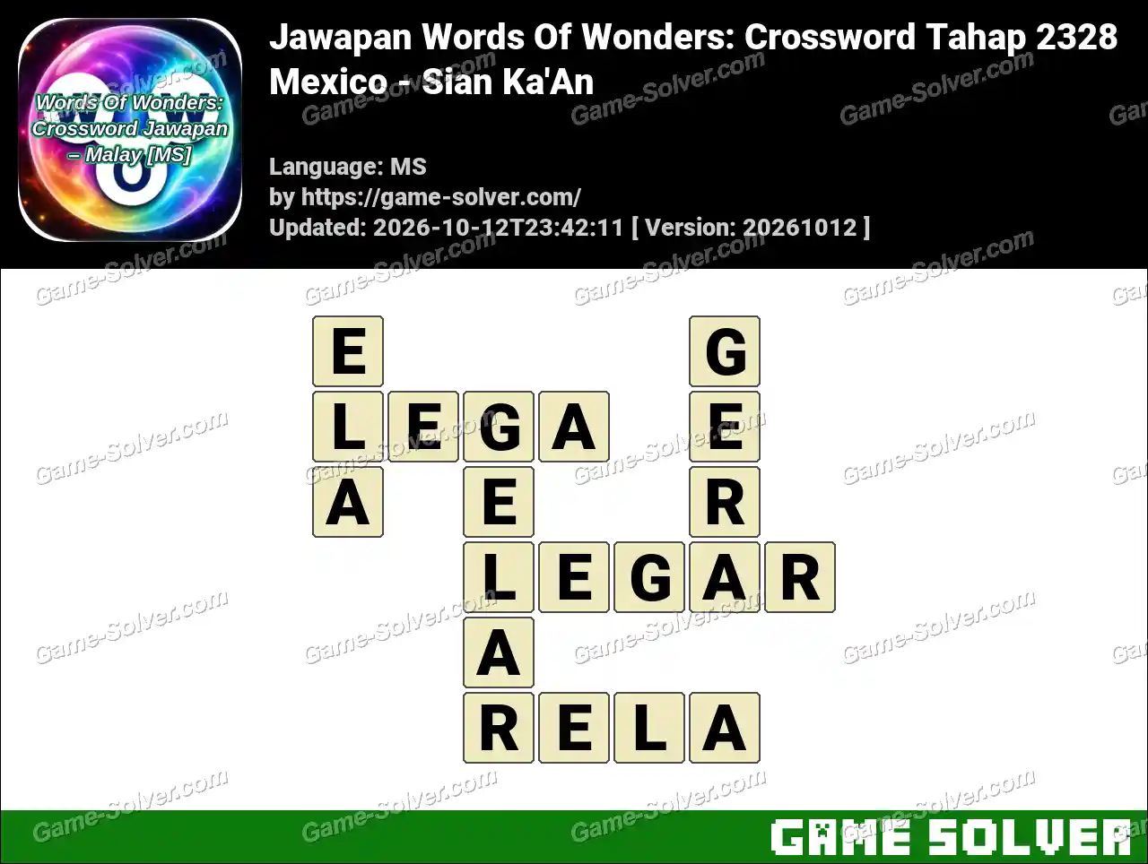 Jawapan Words Of Wonders: Crossword Tahap 2328 – Mexico – Sian Ka’An